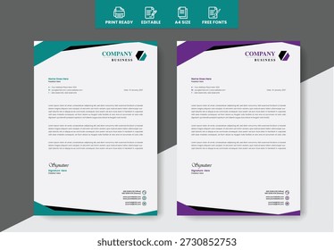 Letterhead design clean modern sample 