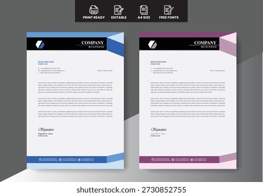 Letterhead design clean modern sample 