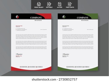 Letterhead design clean modern sample 