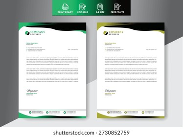 Letterhead design clean modern sample 