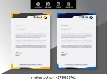 Letterhead design clean modern sample 