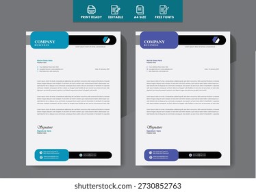 Letterhead design clean modern sample 