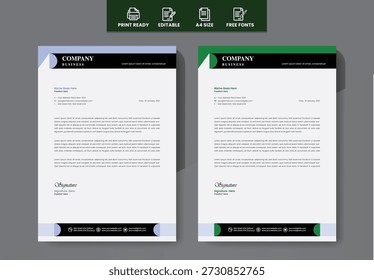Letterhead design clean modern sample 