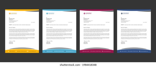 Letterhead Design with Editable Text and Editable shape. Creative Business Letterhead For Corporate Medical Company Profile Layout, Simple, And Clean Print-ready Modern Business Style Design