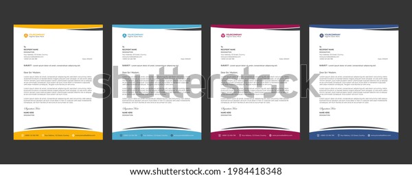 Letterhead Design with Editable Text and Editable
shape. Creative Business Letterhead For Corporate Medical Company
Profile Layout, Simple, And Clean Print-ready Modern Business Style
Design