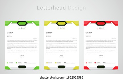 Diseño de membrete. Elegante plantilla de membrete corporativa con formas abstractas vector Set y sencilla, limpia y lista de impresión Estilo de negocio moderno diseño de membrete 