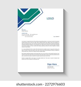 Letterhead design with flat color