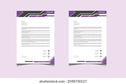 A letterhead design is the heading at the top of a sheet of letter paper, typically containing a name, address, logo, and other contact information, often with a decorative design or background patter