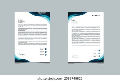 A letterhead design is the heading at the top of a sheet of letter paper, typically containing a name, address, logo, and other contact information, often with a decorative design or background patter