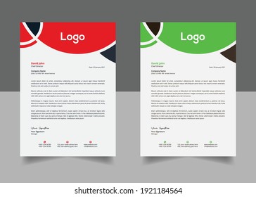 letterhead design with modern abstract colorful minimalist style. simple and clean letterhead. Business and Elegant letterhead template design.  waves vector design mock up.
