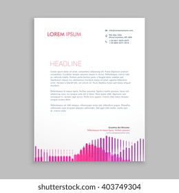 letterhead design with pink stripes