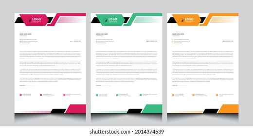 Letterhead Design. Professional Business Letterhead Template for Office, Agency, and Company. Office Pad Design