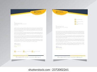 letterhead design for project, business letter head design templates. modern and simple letterhead design, a4 letterhead template with yellow color - vector eps 10.