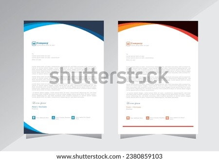 letterhead design for project,  letter head templates. modern and simple letterhead design, a4 letterhead template with blue,red and orange color - vector eps 10.