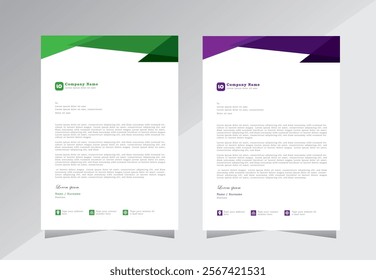 Letterhead design for project, Professional letterhead template, letter head design templates. a4 letterhead template with blue and purple color - vector eps 10.	