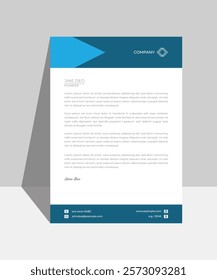 Letterhead design template for business. Simple and top class letterhead design. Print for ready free download.