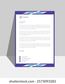 Letterhead design template for business. Simple and top class letterhead design. Print for ready free download.