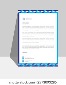 Letterhead design template for business. Simple and top class letterhead design. Print for ready free download.