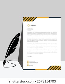 Letterhead design template for business. Simple top class letterhead design. Print for ready free download.