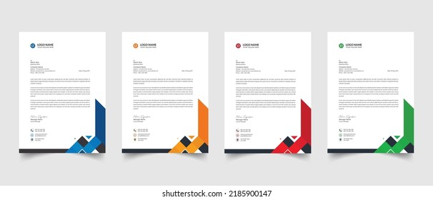 letterhead design template with color variation 