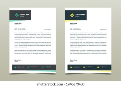 Letterhead design template. Creative, clean and elegant modern business professional letterhead template design. Illustration vector	
