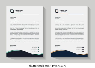 Letterhead design template. Creative, clean and elegant modern business professional letterhead template design. Wave. Illustration vector