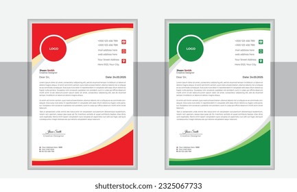 Letterhead design template. Creative, clean and elegant modern business professional letterhead template design. Illustration vector.