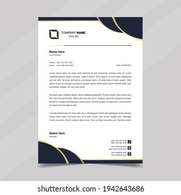 Letterhead design template. Creative, elegant and clean modern business A4 letterhead template design. Illustration vector	