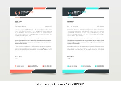 Letterhead design template. Creative, minimalist and clean modern business letterhead template design. Illustration vector