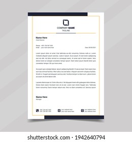 Letterhead design template. Creative, minimalist and clean modern business A4 letterhead template design for your project. Illustration vector