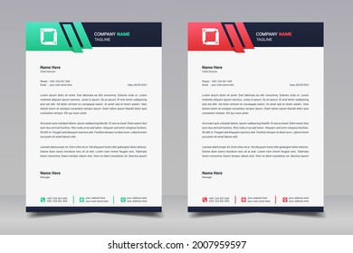 Plantilla de diseño de membrete. Diseño creativo, minimalista y moderno de plantillas de membrete para empresas. Vector de ilustración