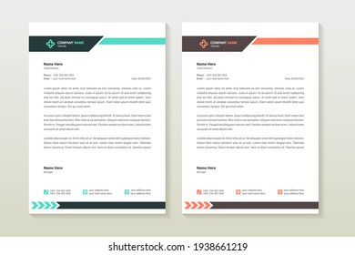 Letterhead design template. Creative, simple and clean modern business letterhead template design. Illustration vector