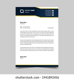 Letterhead design template. Creative, simple and clean modern business A4 letterhead template design. Illustration vector	