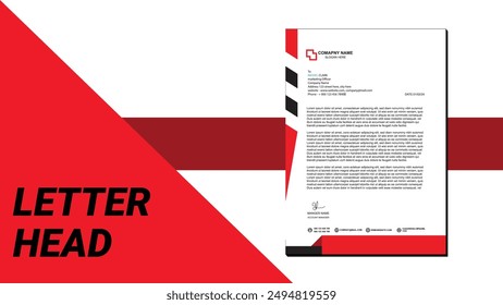 Letterhead design template. Creative, wave, clean and elegant modern business professional letterhead template design. Illustration vector