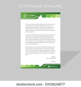 letterhead design template diagonal style in green color scheme