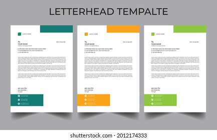 Letterhead design template. Elegant and clean modern business letterhead template design. Illustration vector