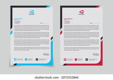 Letterhead design template. Elegant and clean modern business letterhead template design. for your business