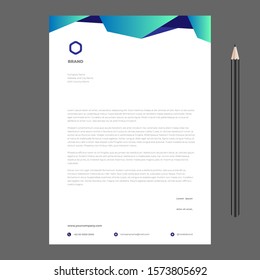 letterhead design template minimalist abstract shape 