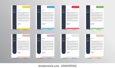 Plantilla de diseño de membrete. set Abstract Letterhead Design, plantilla moderna de diseño de membrete comercial