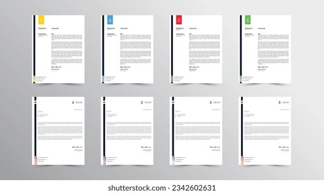 Letterhead Design Template. set Abstract Letterhead Design, Modern Business Letterhead Design Template