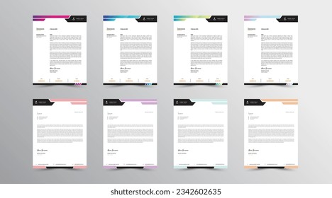 Letterhead-Designvorlage. Set Abstraktes Briefkopf-Design, Modernes Business Letterhead Design-Template