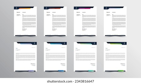 Letterhead Design Template. set Abstract Letterhead Design, Modern Business Letterhead Design Template