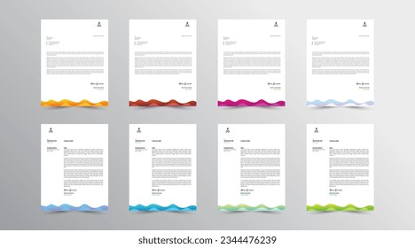 Letterhead-Designvorlage. Set Abstraktes Briefkopf-Design, Modernes Business Letterhead Design-Template