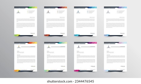 Plantilla de diseño de membrete. set Abstract Letterhead Design, plantilla moderna de diseño de membrete comercial