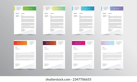 Letterhead-Designvorlage. Set Abstraktes Briefkopf-Design, Modernes Business Letterhead Design-Template