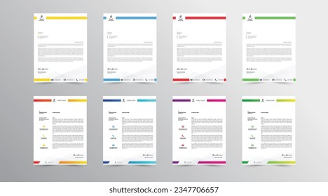 Letterhead-Designvorlage. Set Abstraktes Briefkopf-Design, Modernes Business Letterhead Design-Template