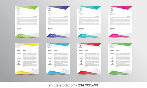 Letterhead Design Template. set Abstract Letterhead Design, Modern Business Letterhead Design Template