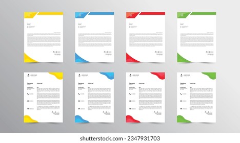Letterhead Design Template. set Abstract Letterhead Design, Modern Business Letterhead Design Template