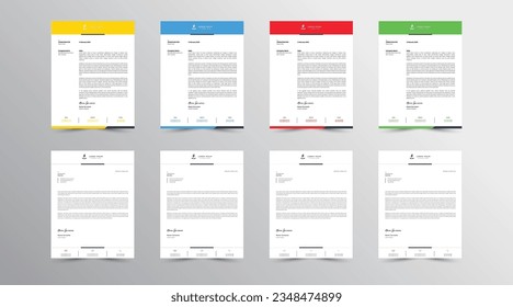 Letterhead Design Template. set Abstract Letterhead Design, Modern Business Letterhead Design Template