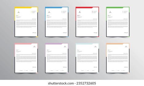 Letterhead Design Template. set Abstract Letterhead Design, Modern Business Letterhead Design Template